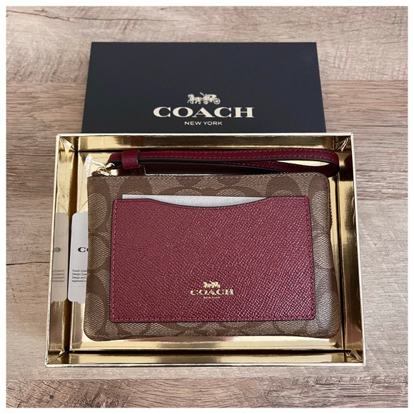 Coach Handbags - NWT Coach Signature Metallic Cherry Wristlet